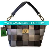 Tote bag made from reclaimed seatbelts