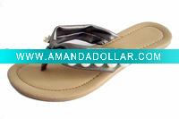 Wholesale pearl on upper strap fashion lady sandals