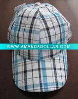 Wholesale fashion cotton checked baseball cap