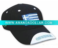 Wholesale 100% Cotton Baseball Cap with Flag LOGO Embroidered F51005