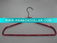 Wholesale flocked hanger/ flocking hanger with leopard print