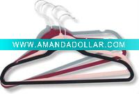 Wholesale Non-silp Velvet Suit Hanger / Non-slip Flocked Suit Hanger with Flute