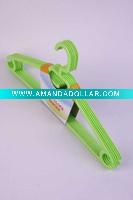 Wholesale 6 pc household green thin plastic clothing hanger