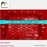 Bamboo basket with handles