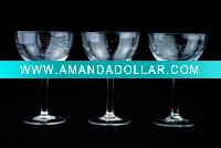 Handmade clear etched icecream glass