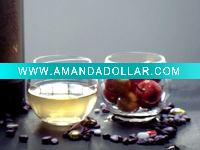 Clear stemless wine glass