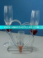 Wholesale Clear glass wine goblet set for Valentine's Day