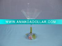 Martini glass with hand-painted bottom