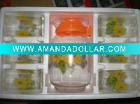 Wholesale drink glass set with colour box/glass set of water or tea/7PC glass cup set