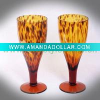 Wholesale Leopard spots solid colored handblown beer glass cup