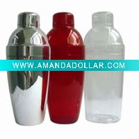 chromed finish plastic cocktail shakers