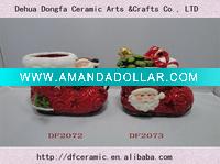 Wholesale ceramic christmas tealight candle holder