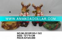 Wholesale 2asst reindeer candle holder in polyresin for x'mas decoration and ornament