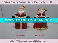 ceramic christmas candle holder
