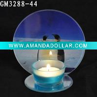glass candle holder with mirror