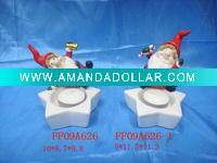 ceramic christmas red candleholder