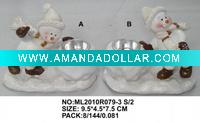 Wholesale snowman with candle holder in resin for christmas ornament