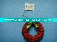 Wholesale green+red,USA style,christmas plastic hanger ornament