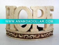 Wholesale Polyresin candle stick with letter decoration