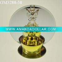 Wholesale glass candle holder with mirror