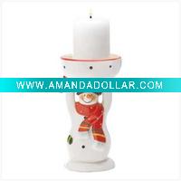 snowman candle holder