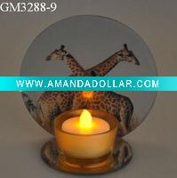 Wholesale glass candle holder with mirror