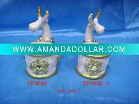 Wholesale Small ceramic candleholder with reindeer