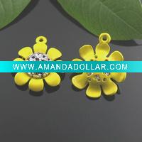 Wholesale fashion enamel flower charms, fashion children ornaments