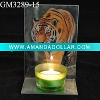 Wholesale glass candle holder with mirror