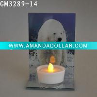 Wholesale glass candle holder with mirror