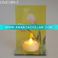glass candle holder with mirror