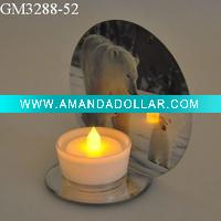 Wholesale glass candle holder with mirror