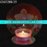 Wholesale glass candle holder with mirror