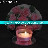 Wholesale glass candle holder with mirror