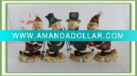 Wholesale four set wooden style snow man