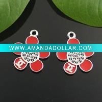 Wholesale fashion enamel flower charms, fashion children ornaments