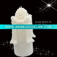 Wholesale White Pine Cone Candle for christmas ornament