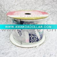 Wholesale 2011 FASHION 5CM WIDTH GLITTER PEARL YARN OPP PACKAGING CHRISTMAS TREE ORNAMENT RIBBON