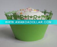 Wholesale sale grass color Cupcake Wrappers