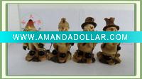 Wholesale four set wooden style snow man