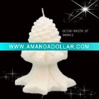 Wholesale White Pine Cone Candle for christmas ornament