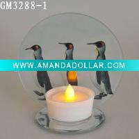 glass candle holder with mirror
