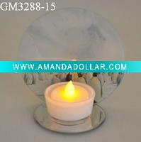 Wholesale glass candle holder with mirror