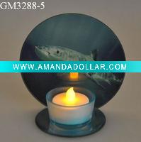 glass candle holder with mirror