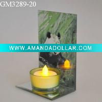 Wholesale glass candle holder with mirror