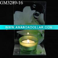Wholesale glass candle holder with mirror