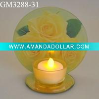 glass candle holder with mirror