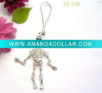 New style Skeleton shaped mobile phone chain