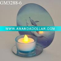 glass candle holder with mirror
