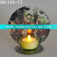 glass candle holder with mirror